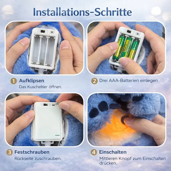 Nova – Atmende Stitch & Angel Kuscheltiere mit Nachtlicht